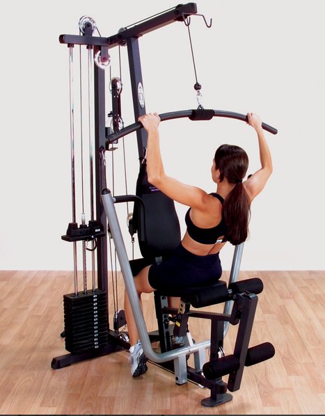 Included accessories for the Body-Solid G1S Home Gym such as lat bar and ankle strap available at Fitness Specialist TX