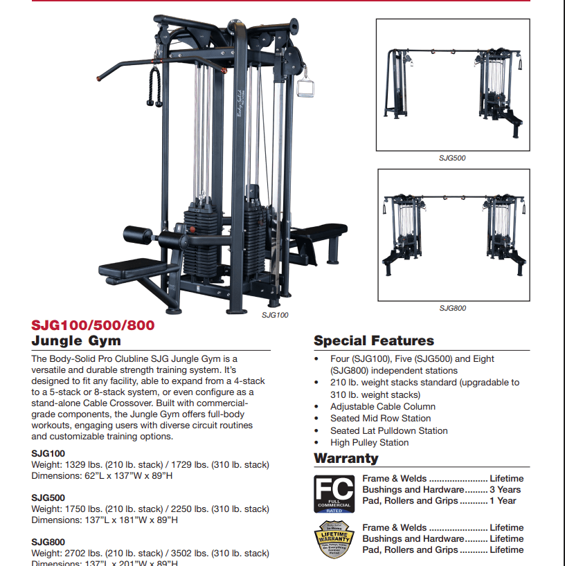 Body Solid SJG100 4 Stack Gym - Fitness Specialist