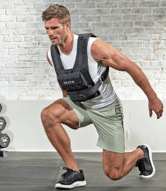 Model wearing Centr adjustable weighted vest – Fitness Specialist Odessa