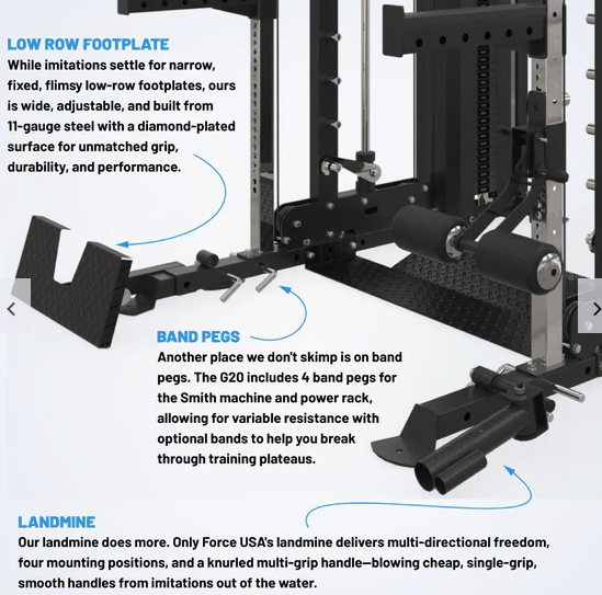 FORCE USA G20 low row, landmine fitness-specialist tx