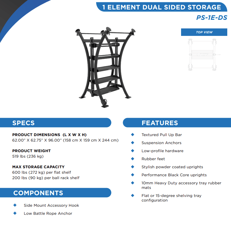 Hoist One Element Dual Sided Storage PS - 1E - DS - Fitness Specialist