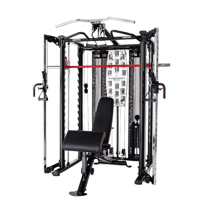 Inspire SCS Cage System full package with power cage, Smith machine, pulleys, and bench – Fitness Specialist Odessa and Lubbock TX