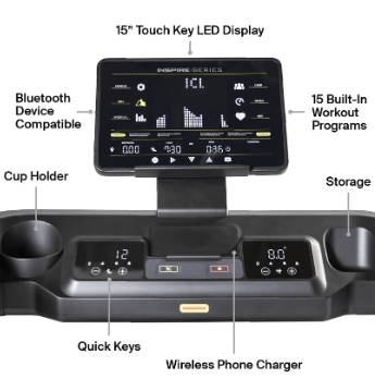 INSPIRE T5 TREADMILL WITH  15" LED DISPLAY - Fitness Specialist