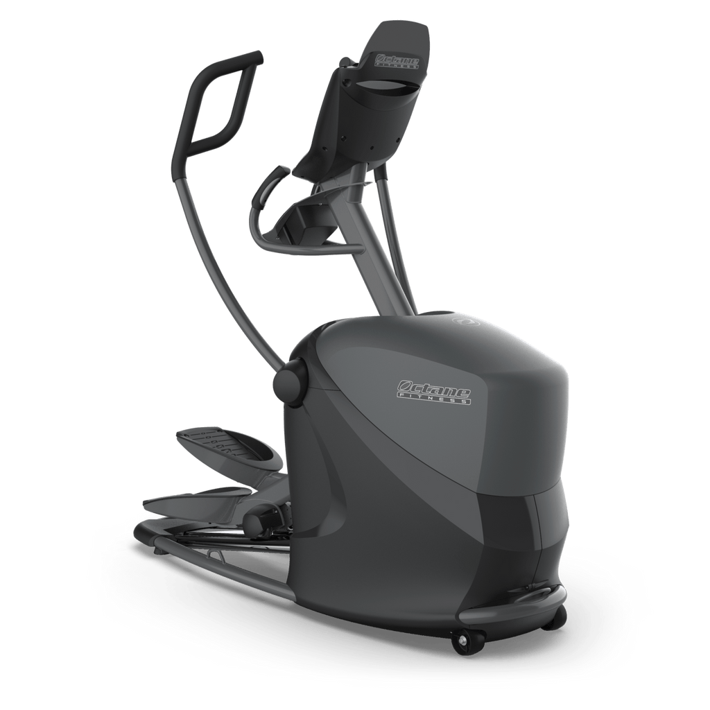 Octane Q37 home elliptical side view with SmartLight coaching – Fitness Specialist Lubbock TX