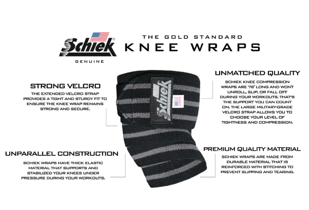 SCHIEK BLACK OUT KNEE WRAPS 1178S - Fitness Specialist