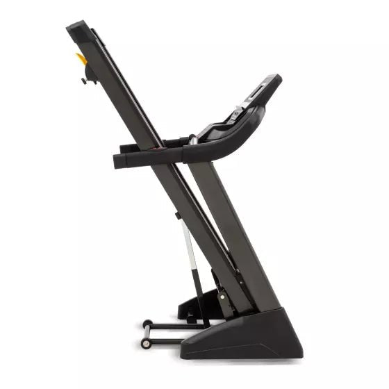Spirit XT285 Treadmill in folded storage position – Fitness Specialist Texas

