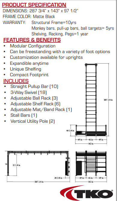 TKO 23' Functional Fitness - Bridge With Storage - Fitness Specialist