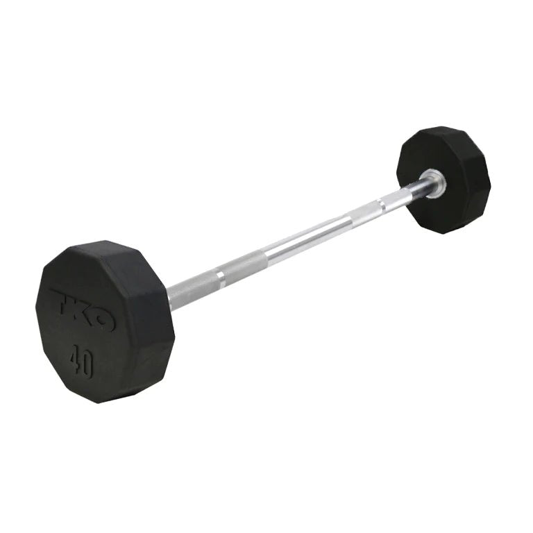 TKO Fixed Straight Bar (Rubber) - Fitness Specialist