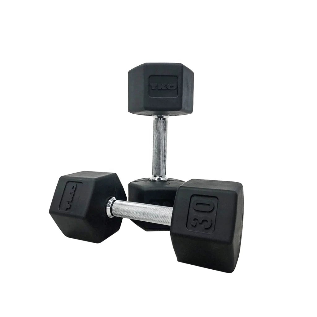 TKO Rubber Hex Dumbbells Straight Handle - Fitness Specialist