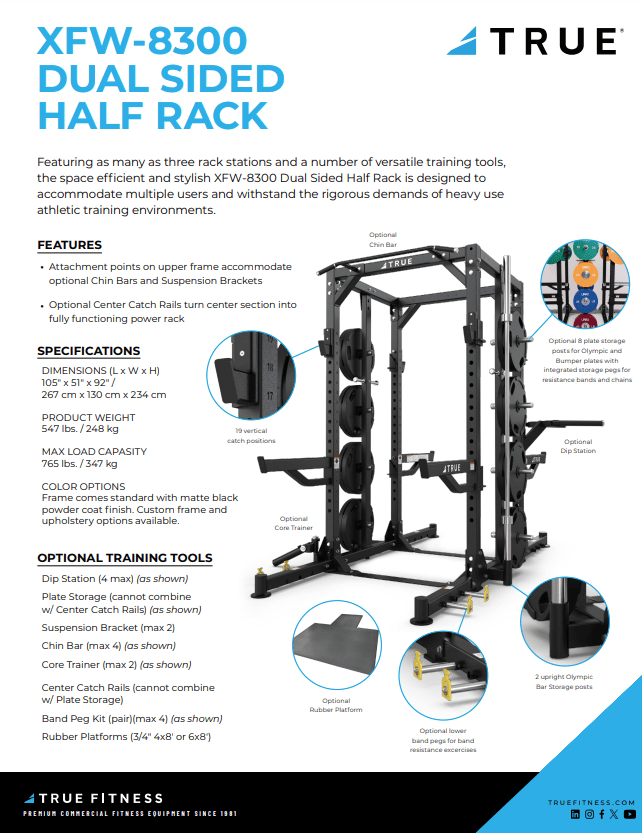 TRUE DUAL SIDED WEIGHT RACK XFW - 8300 BASE UNIT - Fitness Specialist