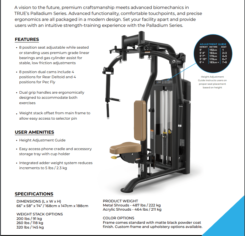 True Fitness Palladium Pec Fly/Rear Delt SPL - 1000 - Fitness Specialist