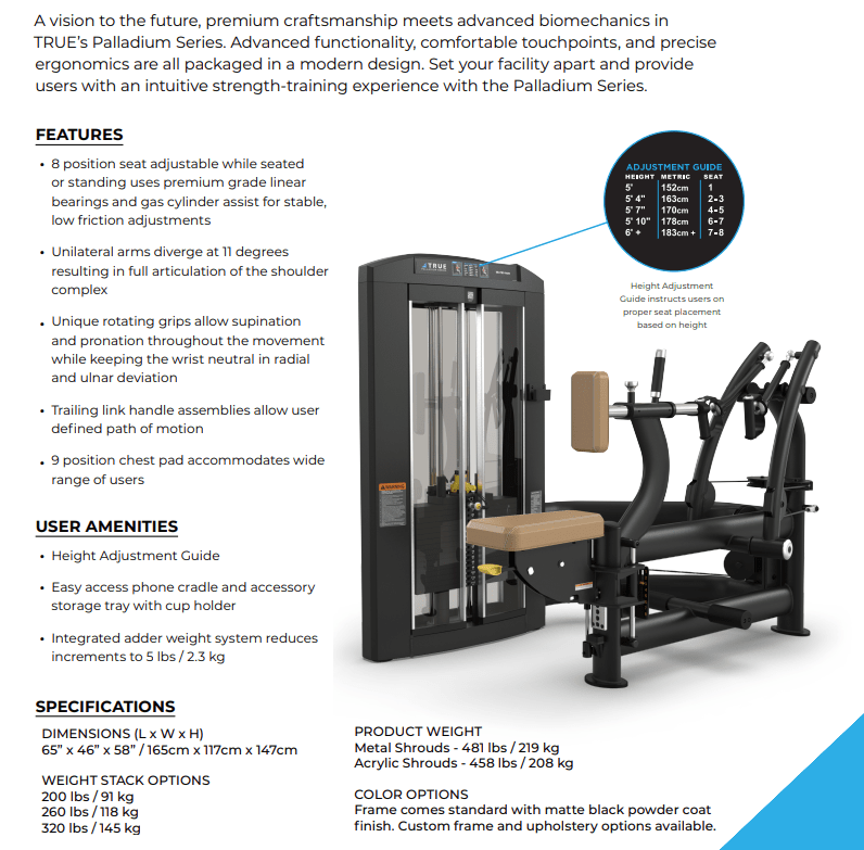 True Fitness Pallidium Seated Row SPL - 1200 - Fitness Specialist