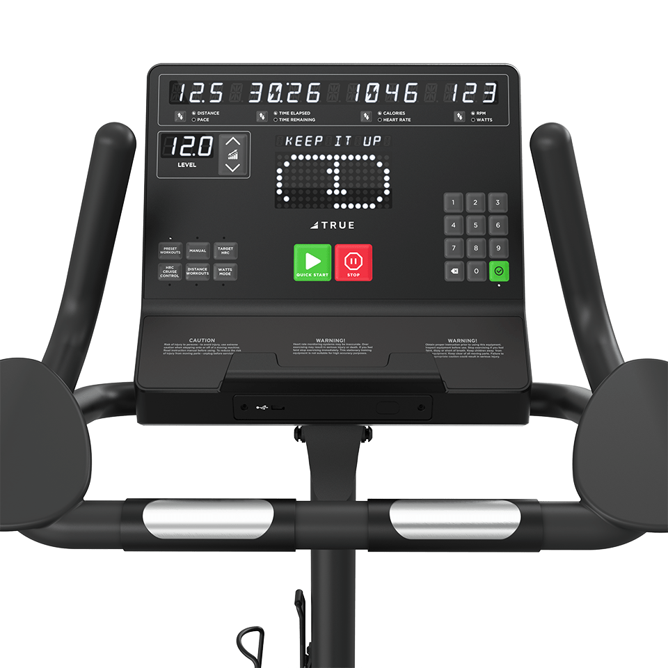 TRUE Launch Upright Bike – 30 Resistance Levels, Self - Generating Fitness Specialist - Fitness Specialist