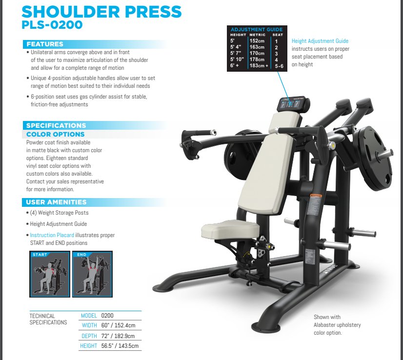 True Palladium Plate Load Shoulder Press - Fitness Specialist