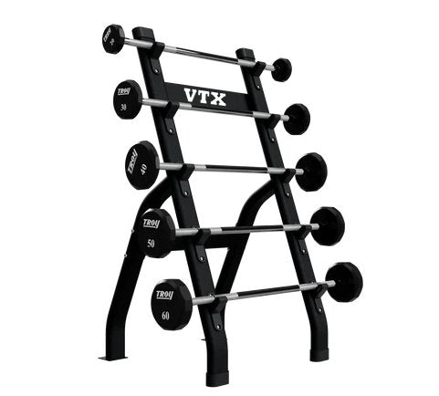 VTX Barbell Half Rack BB - 5 -image with fixed barbell on rack- Fitness Specialist