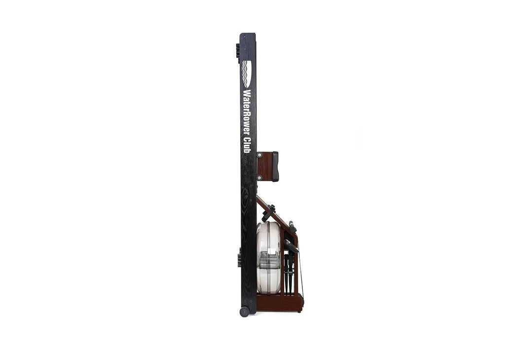 WaterRower Club stored upright to save space in home or studio